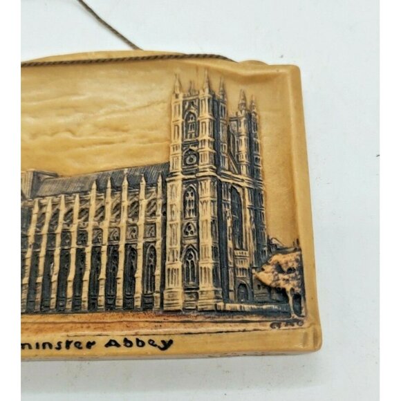 Vintage Arthur Osborne Ivorex 3D Wall Hanging Westminster Abbey 1930's - 4 1/2" - Picture 4 of 9